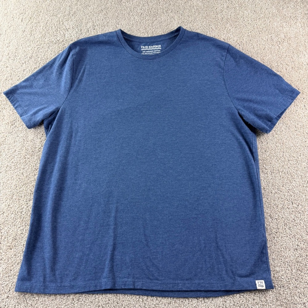 Fair Harbor Shirt Mens XXL Navy Blue Crewneck Short Sleeve Organic Cotton Tee
